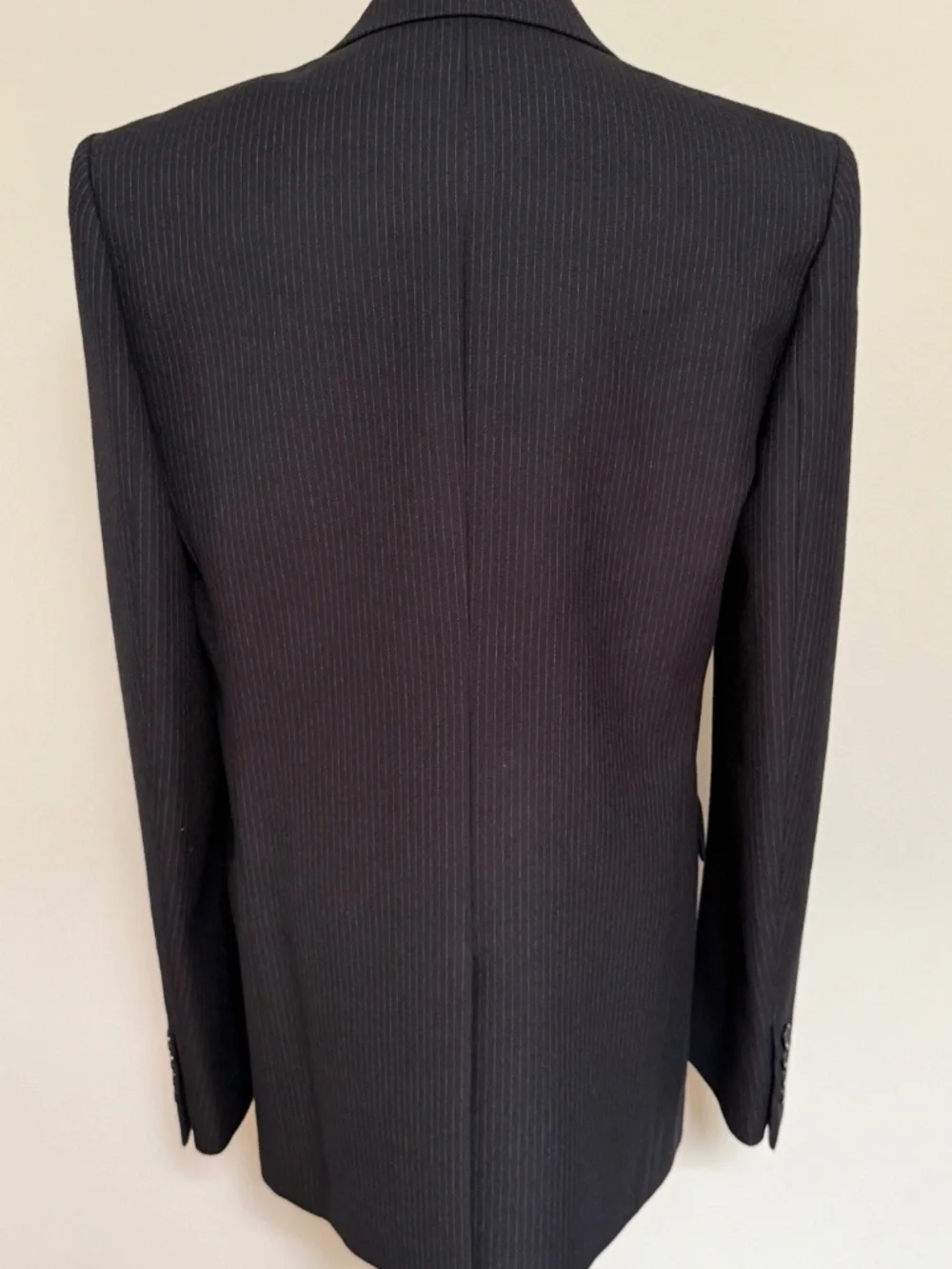 Saint Laurent YSL Black Micro Pinstripe Wool Tailleur Blazer Jacket